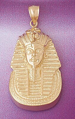 Dazzlers Jewelry Egyptian Pharaoh Pendant Necklace Charm Bracelet in Yellow, White or Rose Gold 479…