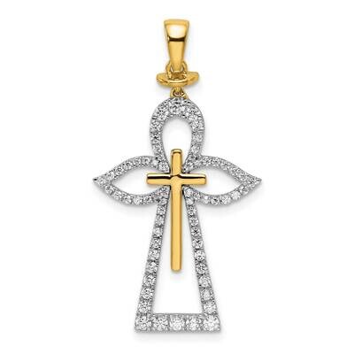 Diamond Cross 14k Two-Tone Gold Polished PM8374-050-YWA, MPN: PM8374-050-YWA, 196904081433