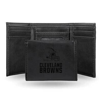 NFL Cleveland Browns Faux Leather Black Trifold Wallet GC7758, MPN: GC7758, 767345899729