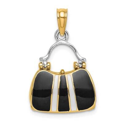 Enameled Moveable Handbag Charm 14k Gold 3-D K6930, MPN: K6930, 637218131419