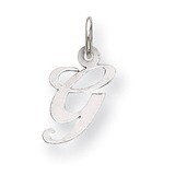 Small Fancy Script Initial G Charm 14k white Gold YC651G, MPN: YC651G, 191101634444