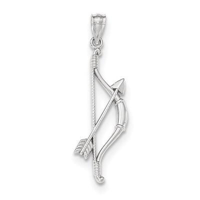 Textured Bow Arrow Pendant 14k White Gold Polished K5407, MPN: K5407, 191101365218