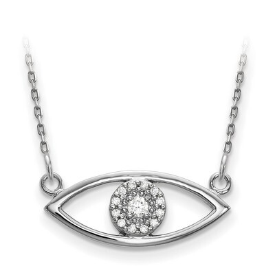 Small Diamond Evil Eye Necklace 14k White Gold XP5046WA, MPN: XP5046WA, 883957132396