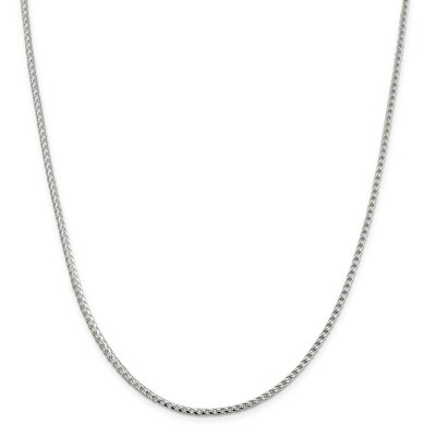 2.55mm Diamond-cut Square Franco Necklace 18 Inch Sterling Silver QQF080-18, MPN: QQF080-18, 886774…