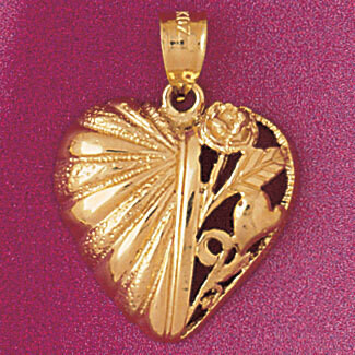 Dazzlers Jewelry Heart Pendant Necklace Charm Bracelet in Yellow, White or Rose Gold 4037, MPN: DZ-…