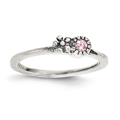 Pink CZ Flower Kid&#39;S Ring Sterling Silver QR5974-3, MPN: QR5974, 191101466335
