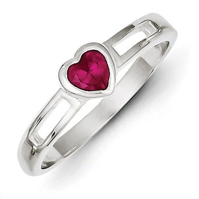Red Diamond Heart Ring Sterling Silver QR4330, MPN: QR4330, 883957463278