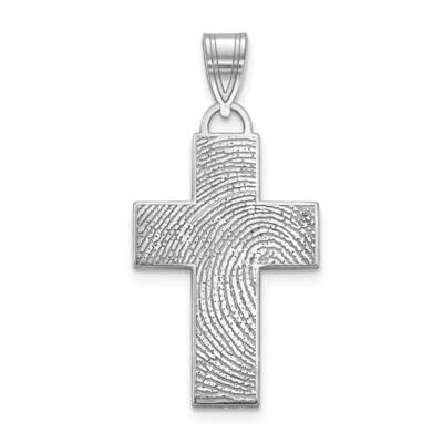 Fingerprint Cross Charm 14k White Gold Large XNA1088W, MPN: XNA1088W,