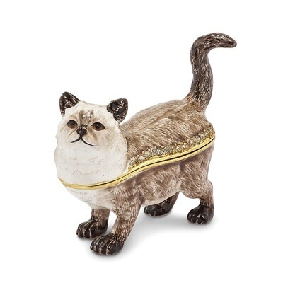 Himalayan Cat Trinket Box Enamel on Pewter by Jere, MPN: BJ2169, 191101595646