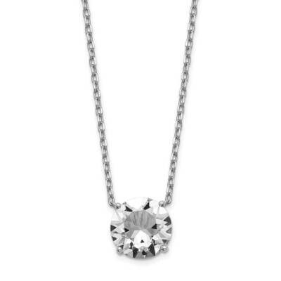 Clear Swarovski with 2 inch Extender Necklace Sterling Silver Rhodium-plated QG5525-16.5, MPN: QG55…
