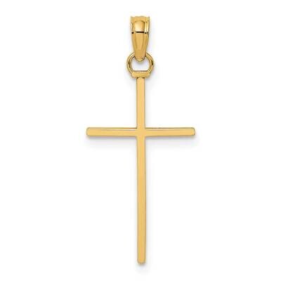 Polished Stick Cross Charm 14k Gold 3-D K8404, MPN: K8404, 637218167371