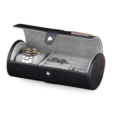 Black Leather Watch &amp; Cufflink Case GP9611, MPN: GP9611, 797140545880