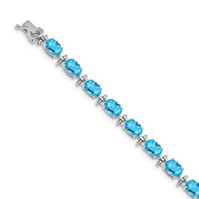 Blue Topaz Bracelet 14k White Gold BM4501-BT-W, MPN: BM4501-BT-W, 643905218035