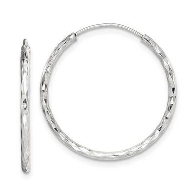 Hoop Earrings Sterling Silver Diamond Cut QE14099, MPN: QE14099, 883957934594