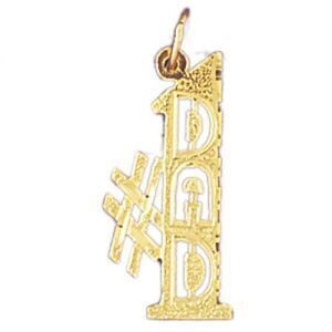 Dazzlers Jewelry Number One Dad Pendant Necklace Charm Bracelet in Yellow, White or Rose Gold 9888,…