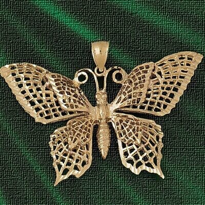 Dazzlers Jewelry Butterfly Pendant Necklace Charm Bracelet in Yellow, White or Rose Gold 3086, MPN:…