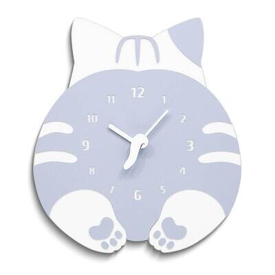 Blue and White Cat Wall Clock GM25204, MPN: GM25204, 788089173371