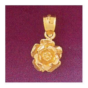 Dazzlers Jewelry Rose Flower Pendant Necklace Charm Bracelet in Yellow, White or Rose Gold 6739, MP…