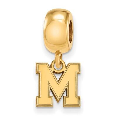 University of Memphis x-Small Bead Charm Gold-plated Silver GP048UMP, MPN: GP048UMP, 886774946597