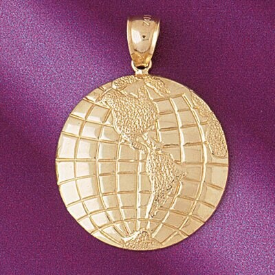 Dazzlers Jewelry Earth Pendant Necklace Charm Bracelet in Yellow, White or Rose Gold 5676, MPN: DZ-…
