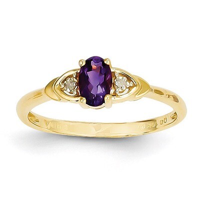 Diamond &amp; Amethyst Ring 14k Gold XBS261, MPN: XBS261, 883957374079