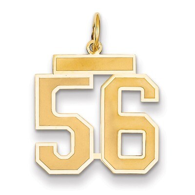 Number 56 Charm 14k Gold Medium Satin LSM56, MPN: LSM56, 883957074849