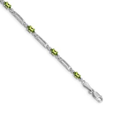 Peridot Bracelet 14k White Gold Diamond BM4492-PE-001-WA, MPN: BM4492-PE-001-WA, 883957253817