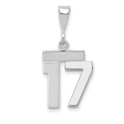 Number 17 Charm 14k White Gold Polished Small WSP17, MPN: WSP17, 196904069592