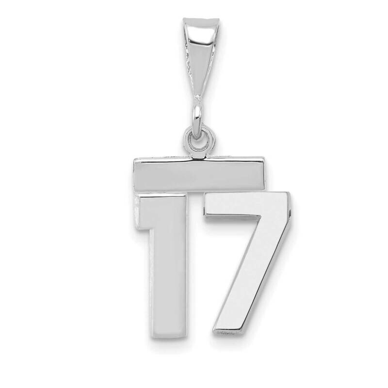 Number 17 Charm 14k White Gold Polished Small WSP17, MPN: WSP17, 196904069592