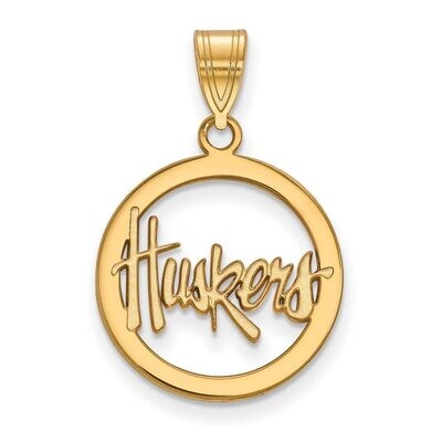 University of Nebraska Sm Pendant in Circle Gold-plated Silver GP019UNE, MPN: GP019UNE, 886774924250