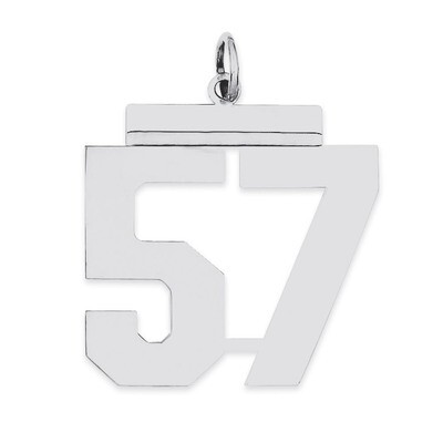 Charm Number 57 Polished Sterling Silver Large QPL57, MPN: QPL57, 191101281075