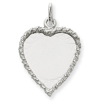 Etched Design .013 Gauge Engravable Heart Charm 14k White Gold XWM123/13, MPN: XWM123/13, 883957494…