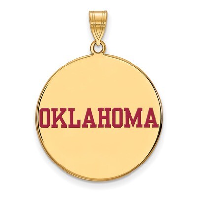 University of Oklahoma x-Large Enamel Disc Pendant Gold-plated Sterling Silver GP058UOK, MPN: GP058…