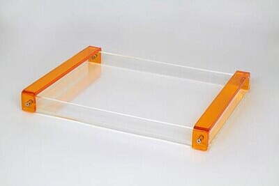 Tizo Acrylic Lucite Tray with Handle 16 x 12 Inch Orange HA214ORTY, MPN: HA214ORTY,