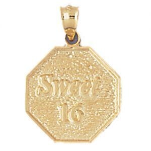 Dazzlers Jewelry Sweet Sixteen Pendant Necklace Charm Bracelet in Yellow, White or Rose Gold 10316,…