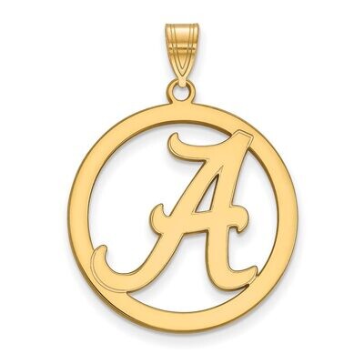University of Alabama L Pendant in Circle Gold-plated Silver GP034UAL, MPN: GP034UAL, 886774936833