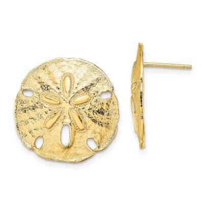 Sand Dollar Post Earrings 14k Gold Polished TE814, MPN: TE814, 637218050963