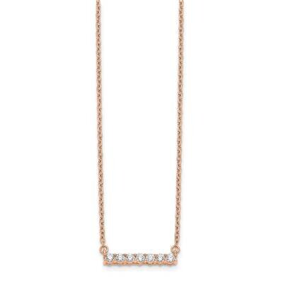 14Kr Si1/Si2, G H I, Bar Necklace Lab Grown Diamond PM3738-025-RLG, MPN: PM3738-025-RLG, 8839570791…