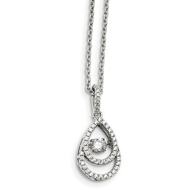 Vibrant CZ Necklace Sterling Silver QMP1397-18, MPN: QMP1397-18, 191101072048