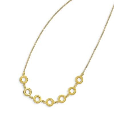 Leslie&#39;s Textured with 1.5 Inch Extender Necklace Sterling Silver Gold-tone HB-QLF1150-17, MPN: QLF…