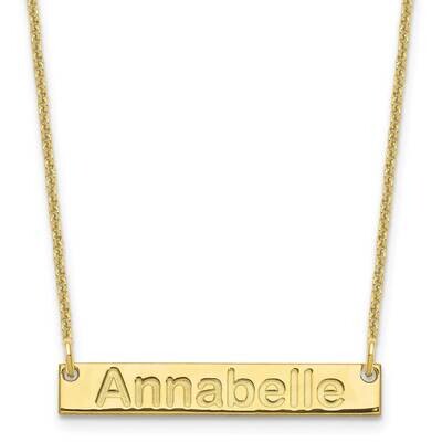 Polished Arial Rounded Bar Necklace 10k Gold Small 10XNA1231Y, MPN: 10XNA1231Y, 196904158913