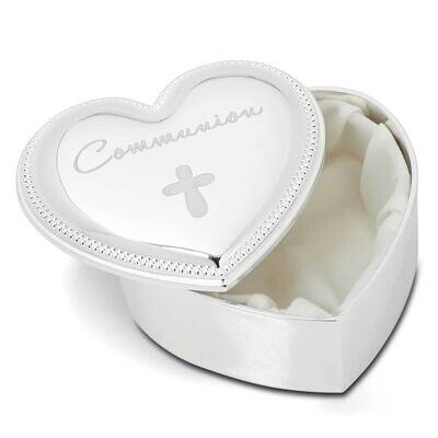 Silver-tone Zinc Alloy Communion Heart Cross Keepsake Box GM23596, MPN: GM23596, 89945623017