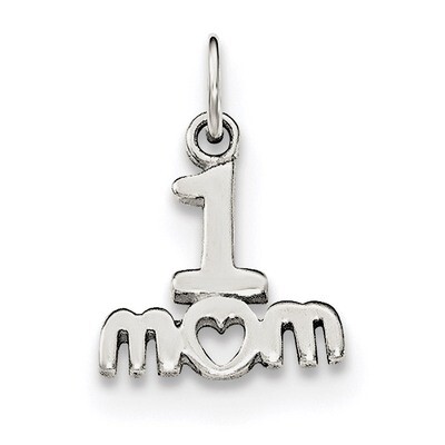 #1 MOM Charm Sterling Silver Polished QC8083, MPN: QC8083, 191101359088