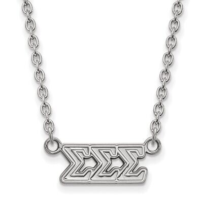 Sigma Sigma Sigma Medium Pendant with 18 Inch Chain Sterling Silver SS007SSS-18, MPN: SS007SSS-18, …