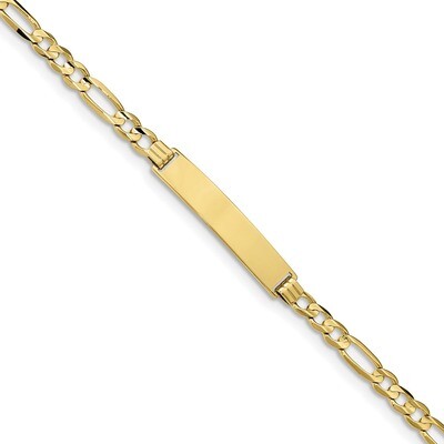 7 Inch Figaro Link ID Bracelet 10k Gold 10LID76-7, MPN: 10LID76-7, 191101598173