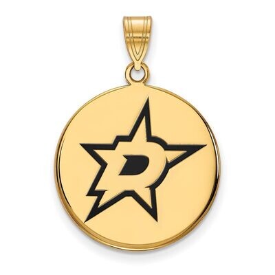 Dallas Stars Large Enamel Disc Pendant Gold-plated Silver GP012STA, MPN: GP012STA, 886774742854