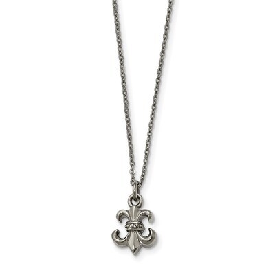 Fleur de Lis with 2 Extender Necklace Stainless Steel Polished SRN2000-18.75 by Chisel, MPN: SRN200…