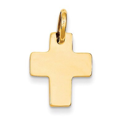 Cross Charm 14k Gold Polished D3138, MPN: D3138, 658226127300