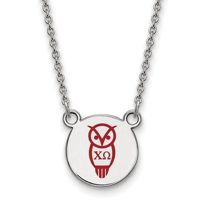 Chi Omega Extra Small Enameled Pendant with 18 Inch Chain Sterling Silver SS044CHO-18, MPN: SS044CH…
