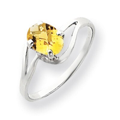 Citrine Ring 14k white Gold 7x5mm Oval Y4643CI, MPN: Y4643CI, 883957565965